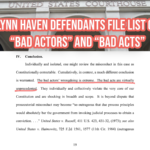 “Bad actors” and “bad acts” list filed by Lynn Haven Defendant James Finch