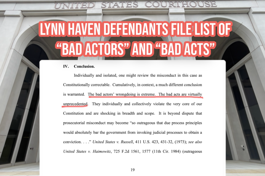 “Bad actors” and “bad acts” list filed by Lynn Haven Defendant James Finch