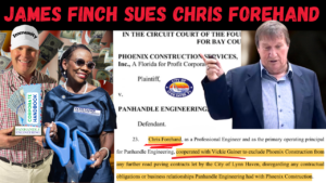 Found NOT GUILTY of bribery, James Finch sues Lynn Haven City Engineer Chris Forehand